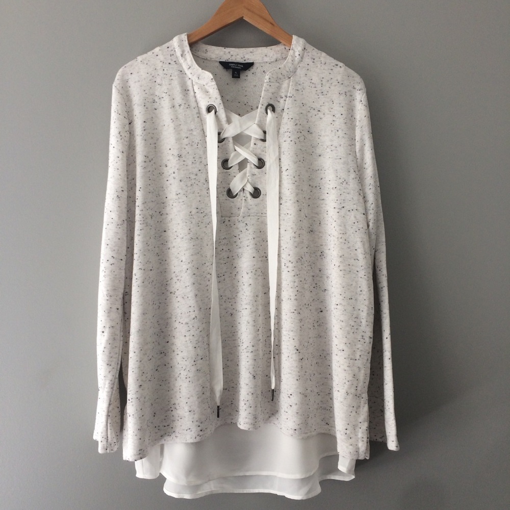 Simply Vera Vera Wang Lace-Up Sweater Size XL